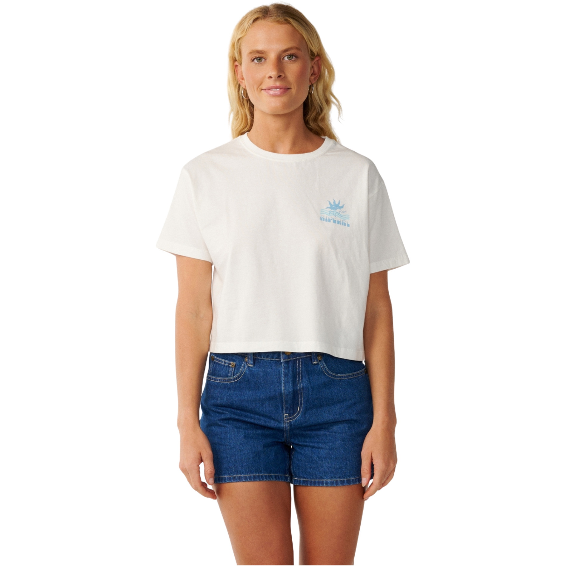 2026 Rip Curl Womens Swell Crop T-Shirt 0P7WTE - Bone